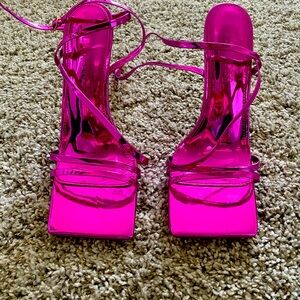 Metallic Heel Sandal